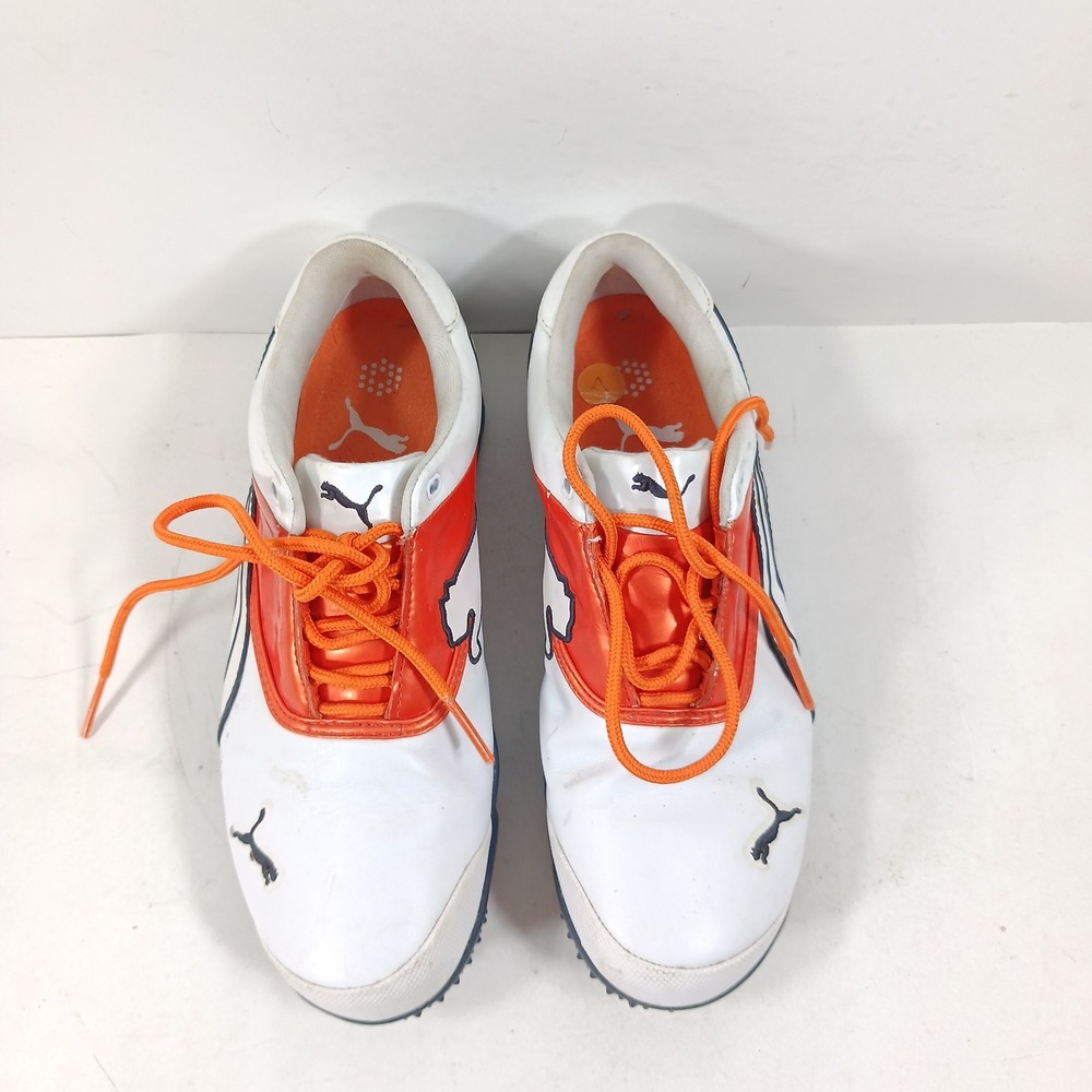 Puma ArchTec Golf Shoes White Orange Navy Blue SmartQuill Spiked 185320-01 US 7 - Picture 8 of 11